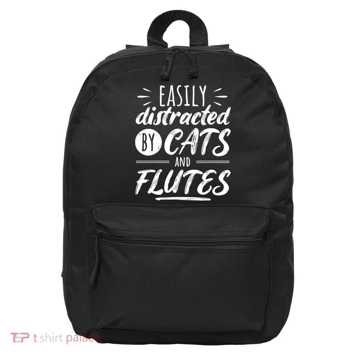 Funny Flute Player Saying Cat Owner I Cats And Flutes 16 in Basic Backpack