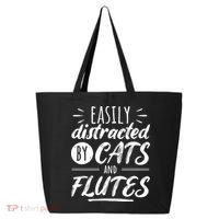 Funny Flute Player Saying Cat Owner I Cats And Flutes 25L Jumbo Tote
