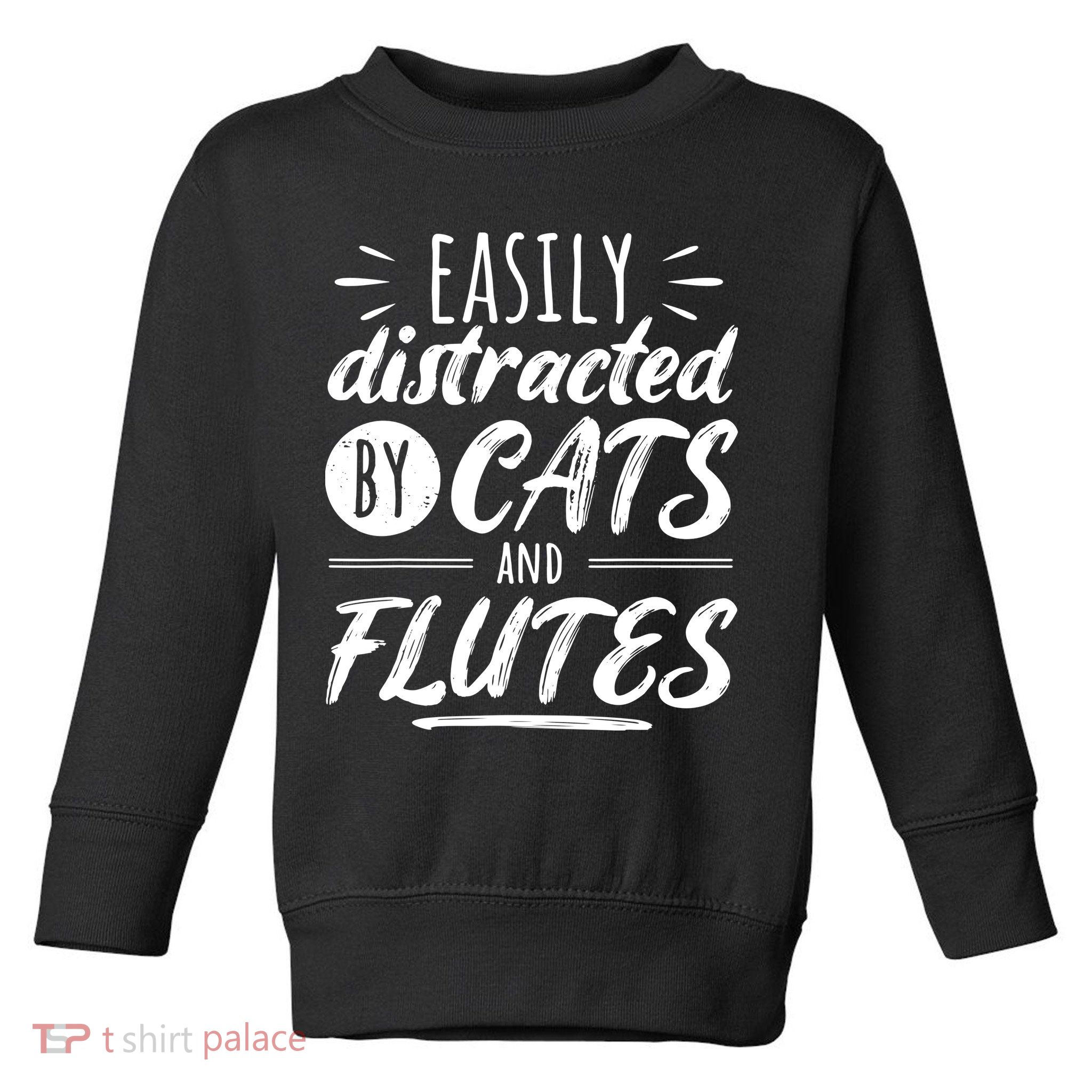 Funny Flute Player Saying Cat Owner I Cats And Flutes Toddler Sweatshirt