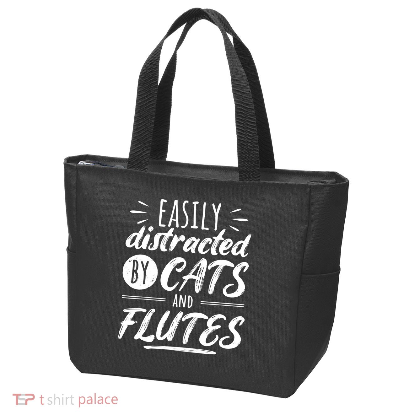 Funny Flute Player Saying Cat Owner I Cats And Flutes Zip Tote Bag