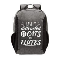 Funny Flute Player Saying Cat Owner I Cats And Flutes Vector Backpack
