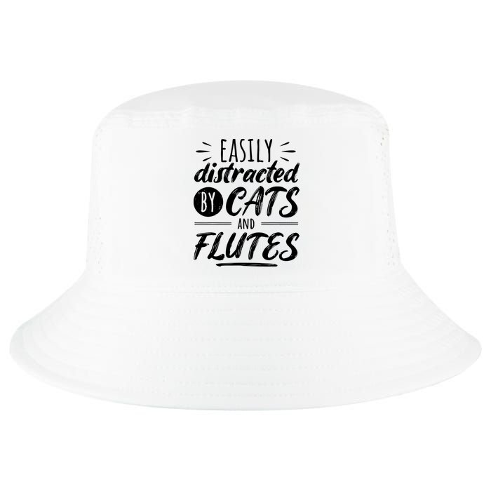 Funny Flute Player Saying Cat Owner I Cats And Flutes Cool Comfort Performance Bucket Hat