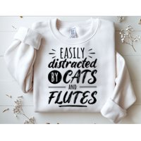 Funny Flute Player Saying Cat Owner I Cats And Flutes Sweatshirt