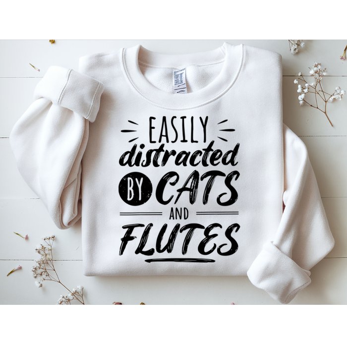 Funny Flute Player Saying Cat Owner I Cats And Flutes Sweatshirt