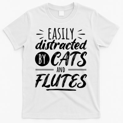 Funny Flute Player Saying Cat Owner I Cats And Flutes T-Shirt