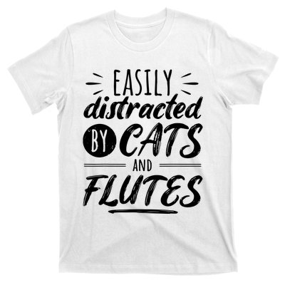 Funny Flute Player Saying Cat Owner I Cats And Flutes T-Shirt