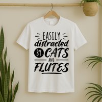 Funny Flute Player Saying Cat Owner I Cats And Flutes T-Shirt