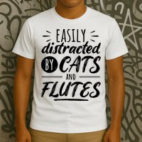 Funny Flute Player Saying Cat Owner I Cats And Flutes T-Shirt