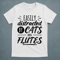 Funny Flute Player Saying Cat Owner I Cats And Flutes T-Shirt