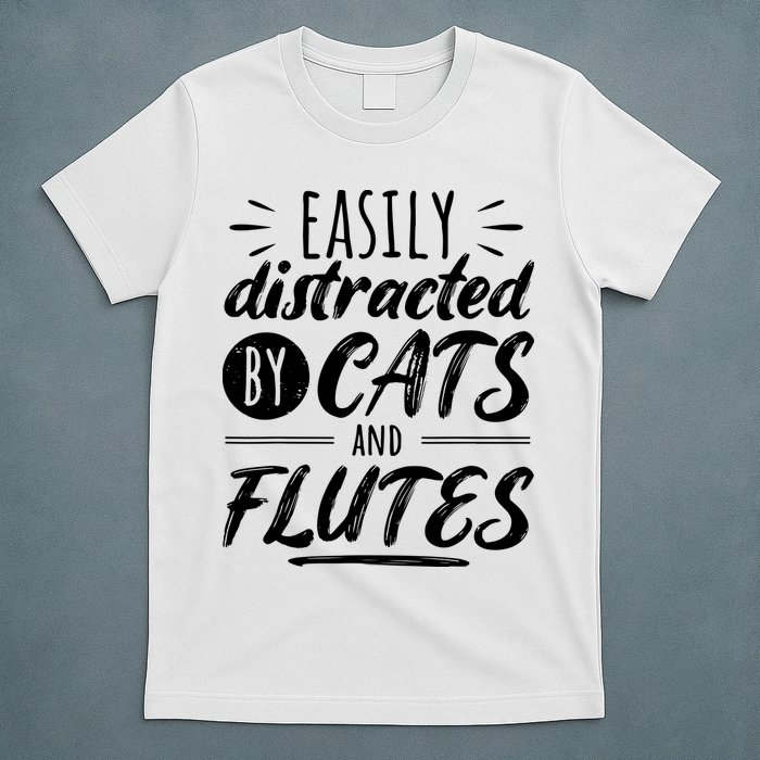 Funny Flute Player Saying Cat Owner I Cats And Flutes T-Shirt