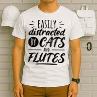 Funny Flute Player Saying Cat Owner I Cats And Flutes T-Shirt