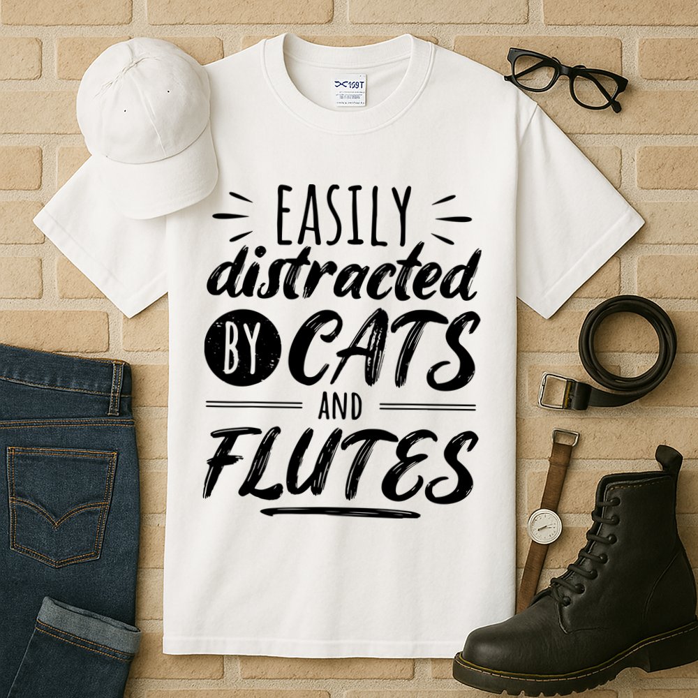 Funny Flute Player Saying Cat Owner I Cats And Flutes Tall T-Shirt