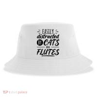 Funny Flute Player Saying Cat Owner I Cats And Flutes Sustainable Bucket Hat