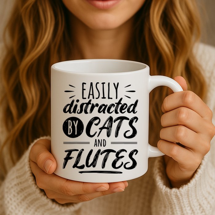 Funny Flute Player Saying Cat Owner I Cats And Flutes Mug