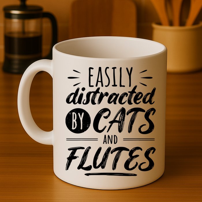 Funny Flute Player Saying Cat Owner I Cats And Flutes Mug