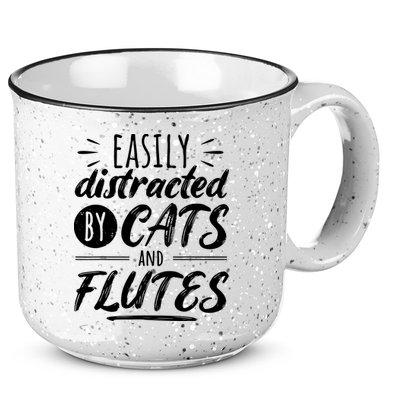Funny Flute Player Saying Cat Owner I Cats And Flutes 15oz Campfire Ceramic Mug