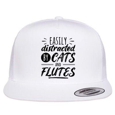 Funny Flute Player Saying Cat Owner I Cats And Flutes Flatbill Hat