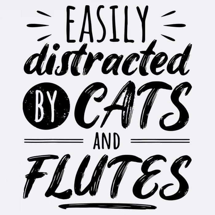 Funny Flute Player Saying Cat Owner I Cats And Flutes Flat Bill Trucker Hat