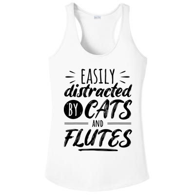 Funny Flute Player Saying Cat Owner I Cats And Flutes Ladies PosiCharge Competitor Racerback Tank