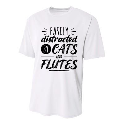 Funny Flute Player Saying Cat Owner I Cats And Flutes Youth Performance Sprint T-Shirt