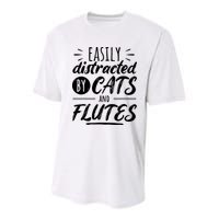 Funny Flute Player Saying Cat Owner I Cats And Flutes Youth Performance Sprint T-Shirt