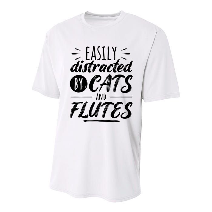 Funny Flute Player Saying Cat Owner I Cats And Flutes Youth Performance Sprint T-Shirt