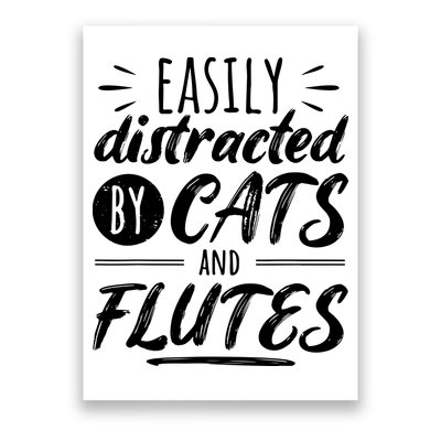 Funny Flute Player Saying Cat Owner I Cats And Flutes Poster