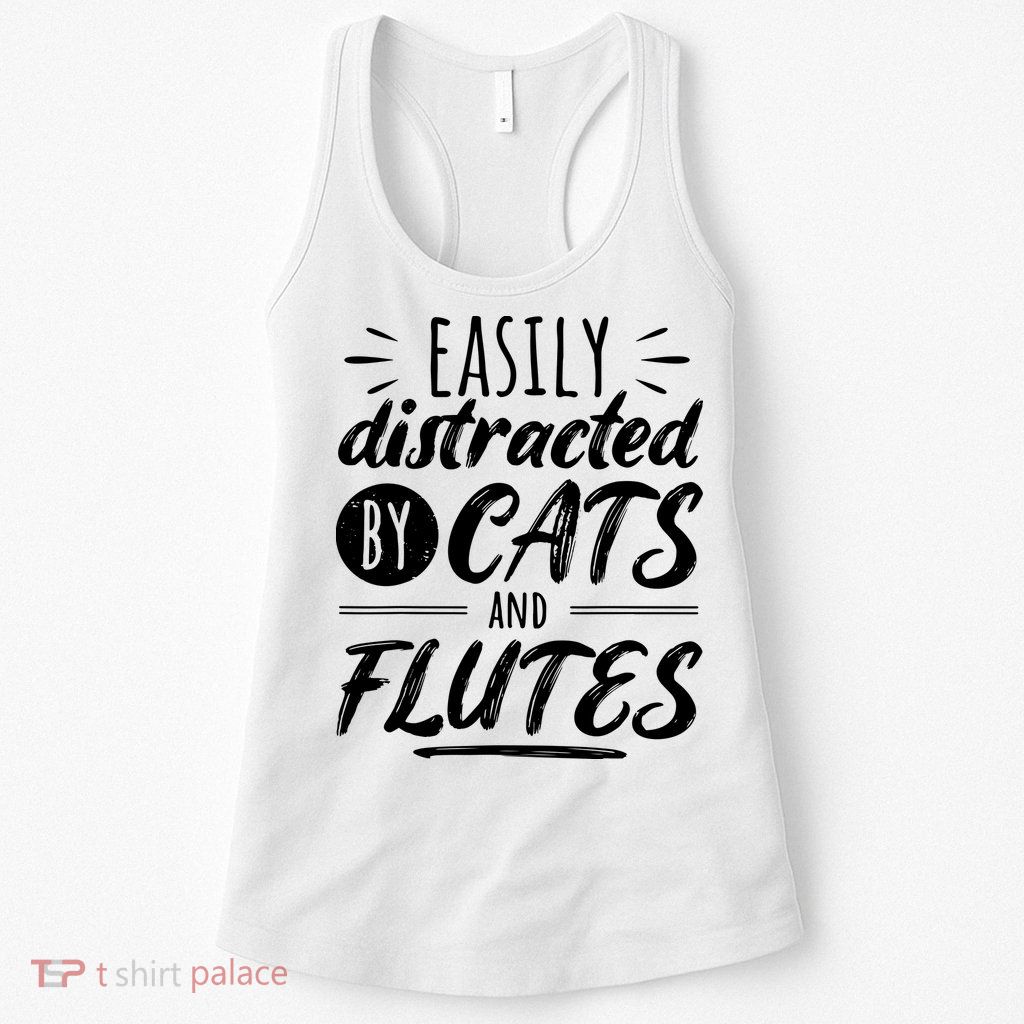Funny Flute Player Saying Cat Owner I Cats And Flutes Womens Tank Top