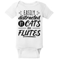 Funny Flute Player Saying Cat Owner I Cats And Flutes Baby Bodysuit