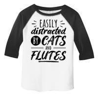 Funny Flute Player Saying Cat Owner I Cats And Flutes Toddler Fine Jersey T-Shirt