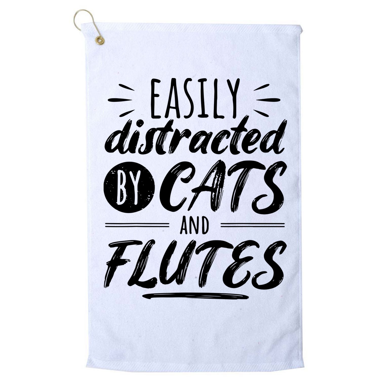 Funny Flute Player Saying Cat Owner I Cats And Flutes Golf Towel