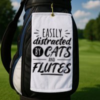 Funny Flute Player Saying Cat Owner I Cats And Flutes Golf Towel