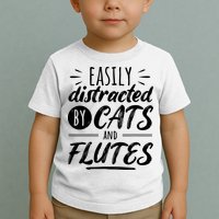 Funny Flute Player Saying Cat Owner I Cats And Flutes Toddler T-Shirt