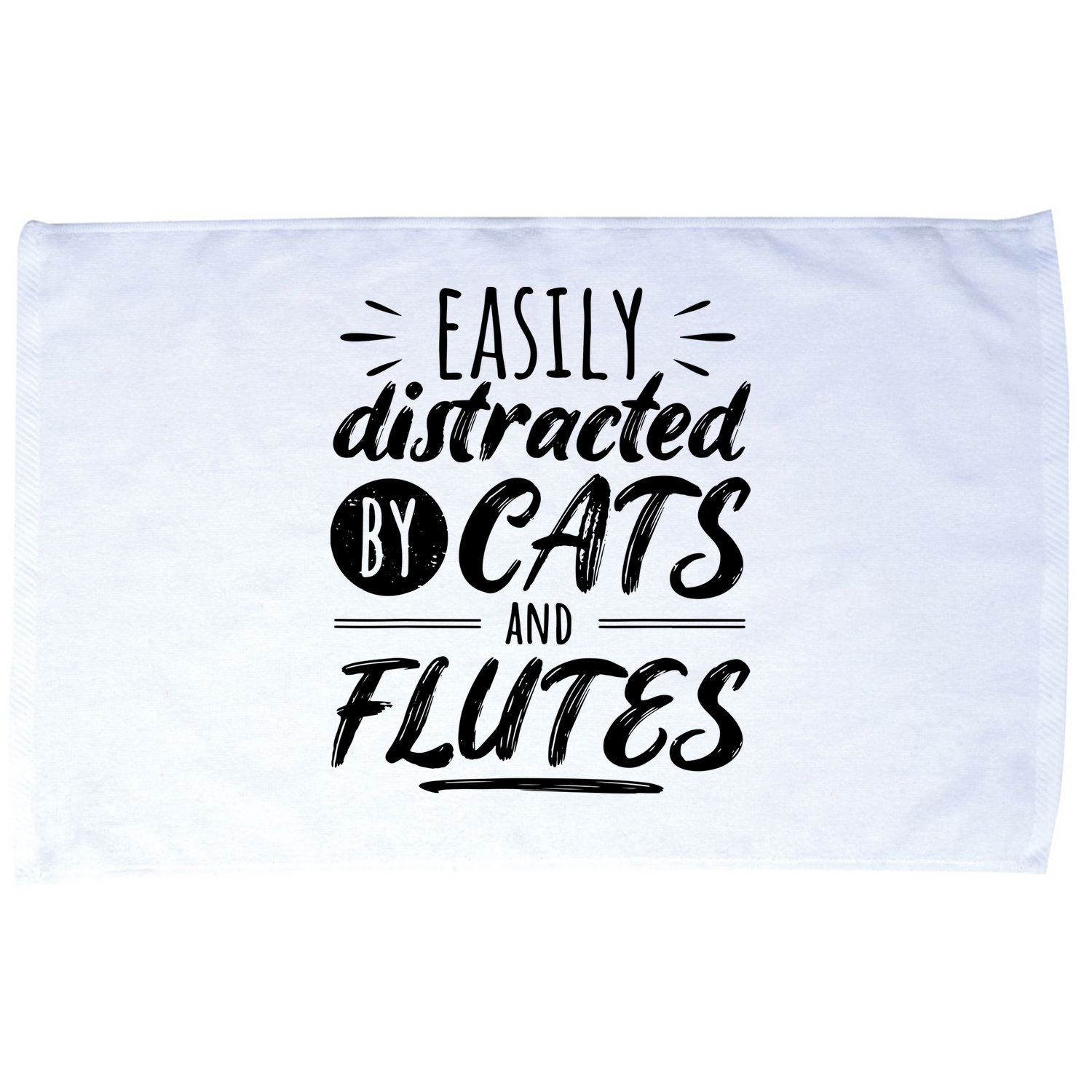 Funny Flute Player Saying Cat Owner I Cats And Flutes Microfiber Hand Towel