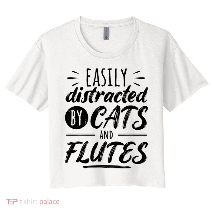 Funny Flute Player Saying Cat Owner I Cats And Flutes Crop Top