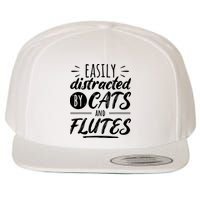 Funny Flute Player Saying Cat Owner I Cats And Flutes Wool Snapback Cap