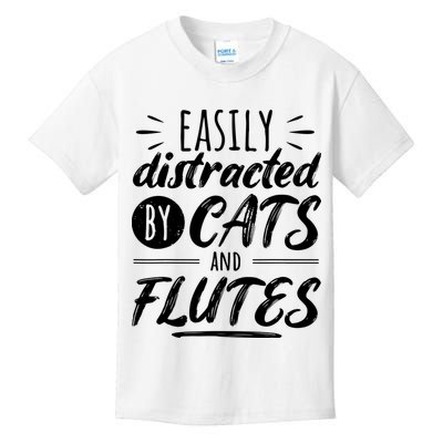 Funny Flute Player Saying Cat Owner I Cats And Flutes Kids T-Shirt
