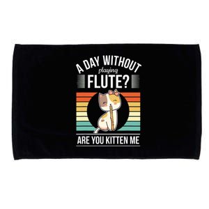 Funny Flute Player Saying Flutist Day Without Playing Flute Microfiber Hand Towel