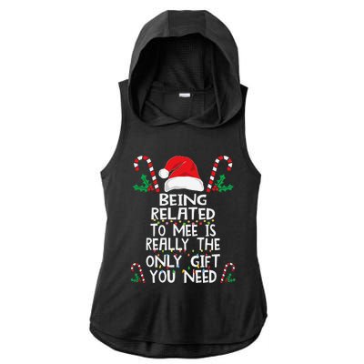 Festive Family Pajamas for Christmas Celebrations Ladies PosiCharge Tri-Blend Wicking Draft Hoodie Tank