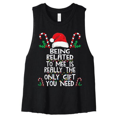 Festive Family Pajamas for Christmas Celebrations Women's Racerback Cropped Tank