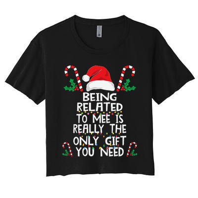 Festive Family Pajamas for Christmas Celebrations Women's Crop Top Tee