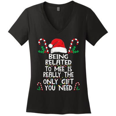 Festive Family Pajamas for Christmas Celebrations Women's V-Neck T-Shirt