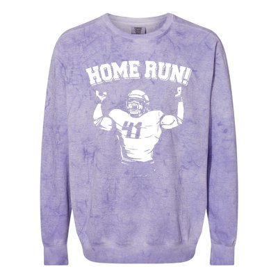 Funny Football Player Home Run Colorblast Crewneck Sweatshirt