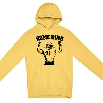 Funny Football Player Home Run Premium Pullover Hoodie