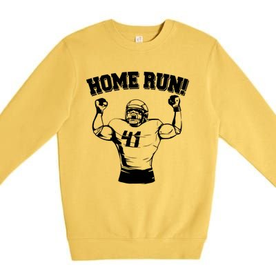 Funny Football Player Home Run Premium Crewneck Sweatshirt