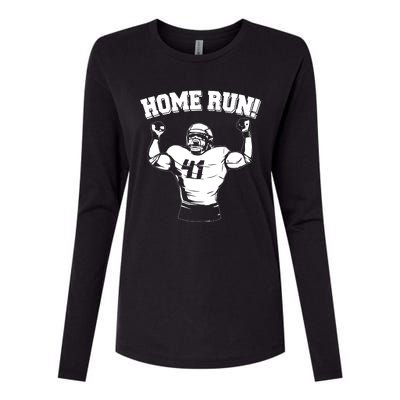 Funny Football Player Home Run Womens Cotton Relaxed Long Sleeve T-Shirt