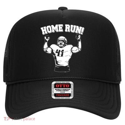 Funny Football Player Home Run High Crown Mesh Back Trucker Hat