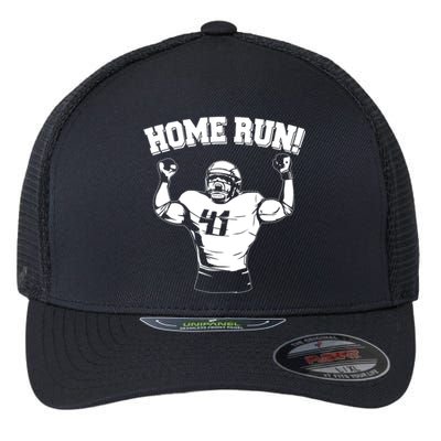 Funny Football Player Home Run Flexfit Unipanel Trucker Cap