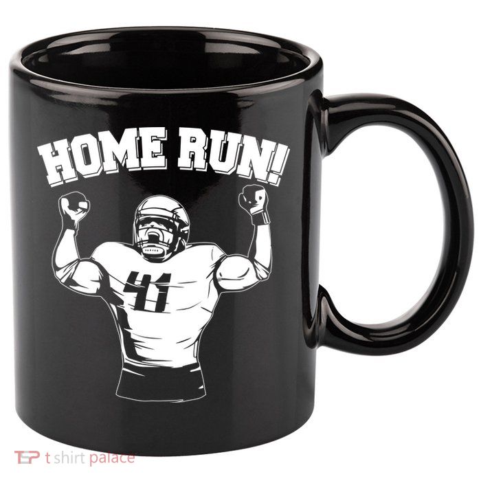 Funny Football Player Home Run 11oz C Handle Ceramic Mug