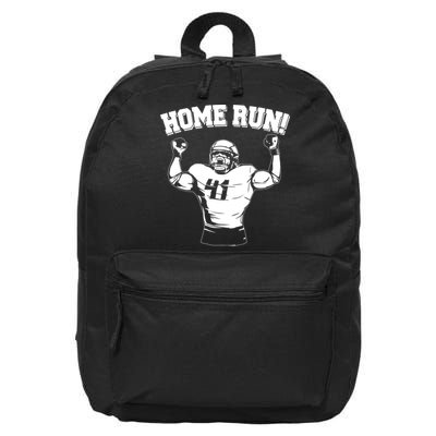 Funny Football Player Home Run 16 in Basic Backpack